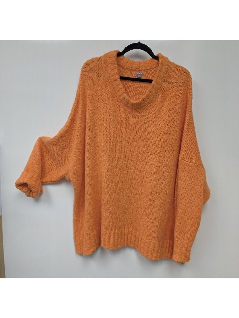 Aerie Sweater Womens XL Orange Scoop Neck Dolman Oversized Chunky Knit Pullover